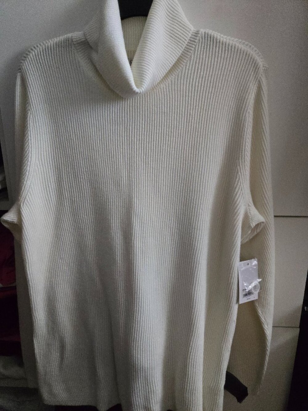 NWT Croft & Barrow Off White Turtleneck Sweater - Ribbed Knit - XL